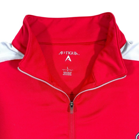 Cleveland Indians Antigua 1/4 Zip Pullover Men's Large Red Chief Wahoo Guardians - Picture 4 of 7